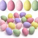 Waipfaru 20 Pcs Easter Eggs, 2.4'' Plastic Speckled Easter Eggs and Vase Filler, Pastel Easter Eggs for DIY Spring Farmhouse Home Table Easter Decorations (Purple, Pink, Yellow, Green)