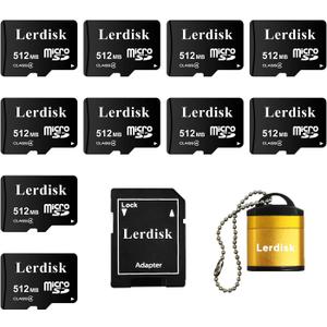 Factory Wholesale Micro SD Card 512MB (0.5GB) Pack of 10 in Bulk Low Capacity for MP3/Old Phones/Small Files Only -Not for Cameras/Dashcams/GB Devices