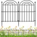 Decorative Garden Fence, 17in(H) x10.8ft Rustproof Metal No Dig Fence Animal Barrier Fence for Dog Rabbit, Wire Border Panel Fencing for Yard Patio Outdoor Decor 10 Pack
