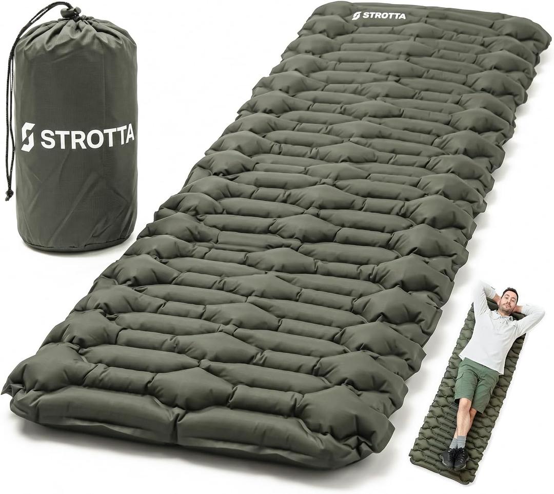 ANGORA BRANDS Inflatable Sleeping Pad for Camping & Backpacking | R-3 Value, 2.1" Thick, 25" Wide | Compact Lightweight Sleeping Mat for Hiking, Travel & Outdoor Use, Single