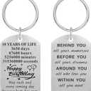 4 x Birthday Gift Ideas for Women Men, Boys Girls Happy Birthday Decorations for Him Her, Best Friend Bday Keychain Unisex (10th)