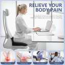 Gel Seat Cushion, Thicken Big Office Chair Cushion Chair Seat Pads for Long Sitting, Sciatica & Hip Pain Relief, Egg Seat Cushion for Wheelchair Car Office Home Travel Outdoor, X-Large
