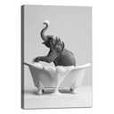 Funny Elephant Bathroom Wall Art Elephant in Bathtub Picture Bathroom Elephant Wall Art Cute Elephant Picture Animals in Bathtub Wall Art Black and White Animals Funny Bathroom Art 16x24inch No Frame
