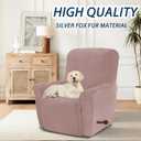 Asnomy Recliner Chair Covers Lazy Boy Recliner Covers with Pockets Stretch Velvet Couch Cover Slipcover 1-Piece Furniture Protector for Dogs Cats (Recliner, Pink) 34"D x 33"W x 37"H