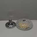 Hollow-Carved Design Crystal Fruit Bowl for Table Centerpiece/Counter/Gorgeous Fruit tray for your Kitchen.Nice Gift for her.(Silver, Bowl shape 1pc)