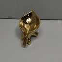 JUXYES Ceramic Soap Dish Holder Self Draining, Unique Waterfall Soap Dish Leaf Shape Decorative Soap Dish Tray Tabletop Drainable Soap Saver Bathtub Waterfall Soap Dish Holder for Bathroom Shower (Golden)