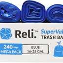 Reli. SuperValue 16-25 Gallon Recycling Bags | 240 Count Bulk | Blue Trash Bags | Commercial Can Liners