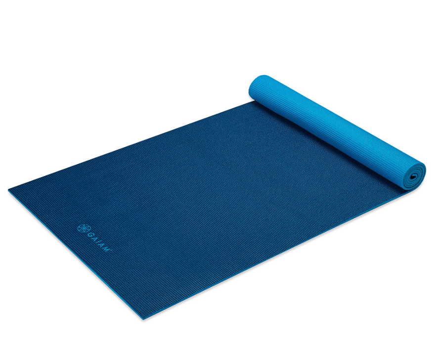 Gaiam Yoga Mat Premium Print Extra Thick Non Slip Exercise & Fitness Mat for All Types of Yoga, Pilates & Floor Workouts, Aubergine Swirl, 6mm