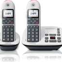 Motorola CD5012 Digital Cordless Telephone Phone with Answering Machine(2 Handsets) DECT 6.0 Long Range System, Big Buttons and Large Backlit Display, Audio Assist, Volume Boost, Call Blocking