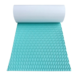 Hjdeck Boat Flooring EVA Foam Boat Decking Marine Carpet Non-Slip Decking Sheet Self-Adhesive Marine Flooring for Fishing Boat Kayak Yacht RV Swimming Pool Golf Cart 94.5"x16.1", Light Blue