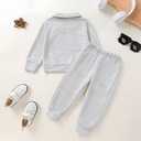HAPPYMA Toddler Clothes Baby Boy Girl Fall Polo Long Sleeve Top and Solid Casual Pants Winter Outfits (Grey, 5-6X) (Gray)