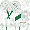 Cinrobiye 100 Sets Wedding Hand Fans Bulk for Guests, Handheld Fans with Thank You Cards, Outdoor Bridal Shower Favors