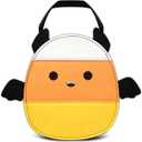 Ohjijinn Halloween Trick or Treat Pumpkin Basket, Cute Bat Candy Bucket Bag, Multipurpose Reusable Felt Bags Basket for Kids Party Favors Gifts Bags (Yellow)