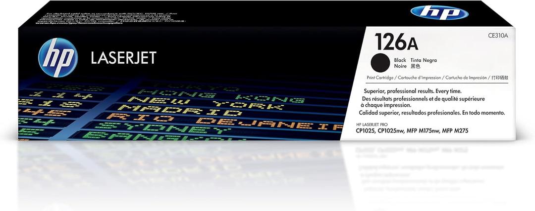 HP 126A Black Toner Cartridge | Works with HP LaserJet Pro 100 Color MFP M175 Series, HP LaserJet Pro CP1025 Series, HP TopShot LaserJet Pro M275 MFP Series | CE310A