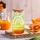 Medical Assistant Gifts for Women, Appreciation Graduation Gifts for MA Week, 16 oz MA Cup with Lid & Straw, Medical Assistant Birthday Christmas Presents