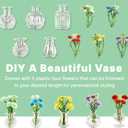 ZOYVUX Cute Mini Vase Magnets for Fridge, Tiny Plant Glass Vases with Flowers, Magnetic Refrigerator Decor for Kitchen, Office, Locker (5 Pack)