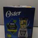 Oster Pro 1200 Smoothie Blender with Glass Jar & 24oz To-Go Cup, Countertop Kitchen Blender with 7 Speeds, 1200W Power, Brushed Nickel