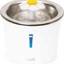 Catit LED Flower Fountain with Triple Action Filter, Cat Drinking Water Fountain, 3 L (9.0 x 8.3 x 7.7 Inches)