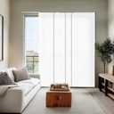 CHICOLOGY Panel Track Blinds for Sliding Glass Doors, 4 Panel Sliding Panels, Adjustable Track 46-86" W, Trimmable Height Up to 96" H, Light Filtering Privacy Room Divider, Chalk White