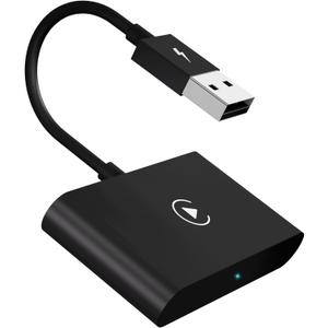 Wireless CarPlay Adapter, 2024 Upgrade CarPlay Wireless Adapter for OEM Wired CarPlay Cars, Fastest and Most Stylish Dongle, Convert OEM Wired to Wireless CarPlay, Plug & Play (Black)
