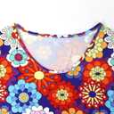 60s 70s Hippie Disco Dress Costume Women's Retro Disco Outfit Women Halloween Floral Dresses (L)