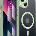 2 x SEXYMOM Magnetic for iPhone 13 Case with Privacy Screen Protectors X2 - Upgraded Camera Protection - Compatible with Magsafe,21ft Drop Tested,Slim Fit Translucent Matte Phone Case - Tea Green