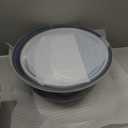 COOK WITH COLOR Mixing Bowls with TPR Lids - 12 Piece Plastic Nesting Bowls Set includes 6 Prep Bowls and 6 Lids, Microwave Safe Mixing Bowl Set (Blue and White)