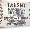 Inspirational Baseball Sign for Boys Room Decor, Vintage Baseball Gifts for Boys, Motivational Quote Sign, Sports Wall Art for Boy Bedroom Decorations, 8x12 Inch