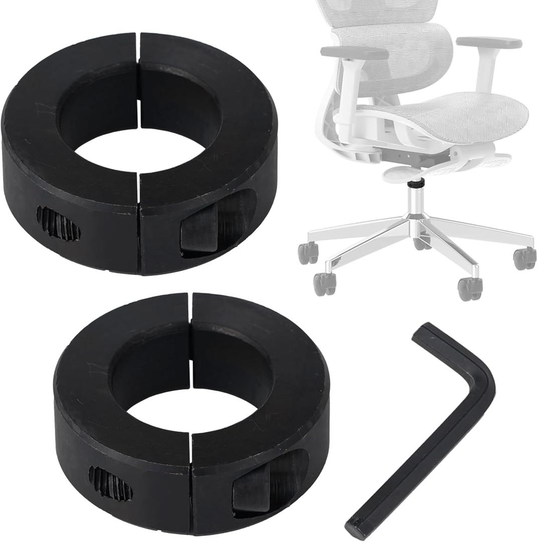 Jayen Steel Office Chair Sagging Fix Clamp - Heavy Duty Height-Lock Bracket for Failed Gas Cylinder, Prevents Chair Sinking (No Replacement Needed) - 2 Pack