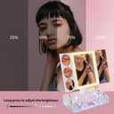 Trifold Makeup Mirror with Lights and Magnification 3X, 5X, 10X, Clear Cosmetic Storage Organizer, 3 Way Lighted Vanity Mirror, 3 Color Changing Dimming Touch Tabletop Mirror