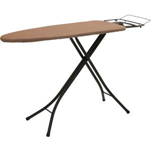 Household Essentials Mega Wide Top Ironing Board, 4-Legs, Steel Top Ironing Board with Fixed Iron Rest, FiberTech Cover and Fiber Pad, Scorch and Stain Resistant, Antique Bronze Frame