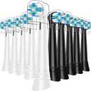 10 Pcs IO Replacement Heads Compatible with Oral B IO 2/3/4/5/6/7/8/9/10/Deep Clean Electric Toothbrush, Medium Bristles Brush Heads Compatible with Oral B IO for Plaque Removal (Black/White)