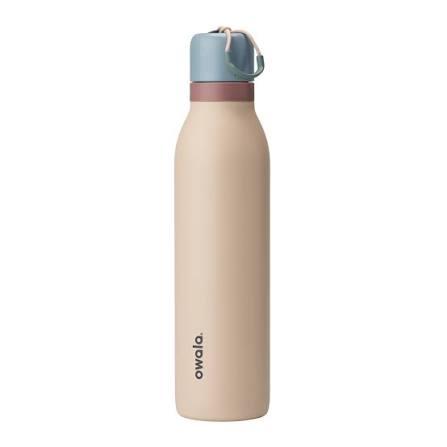 Owala FreeSip Twist Insulated Stainless Steel Water Bottle with Straw for Sports and Travel, BPA-Free, 24-oz, Tan
