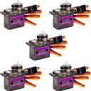 Hosyond 5 Pack MG90S Servo 9G Servo Metal Gear Micro Servo for Arduino Project RC Helicopter Planes Boat Robot Car