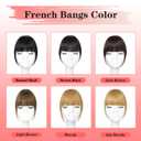 NAYOO Bangs Hair Clip in Bangs 100% Real Human Hair Extensions French Bangs Clip on Air Bangs for Women Hairpieces Curved Bangs for Daily WearAsh Blonde