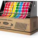 Roll Label Dispenser for Sticker Labels | Thick Durable Acrylic Sticker Roll Holder with Anti-Slip Feet and Spacer Springs