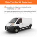 Custom Front Side Window Sun Shades Compatible with 2014-2025 Dodge RAM ProMaster Cargo Van 1500 2500 3500 Accessories for Outdoor Blocking Sunlight, Cooling, Resting & Privacy Protection