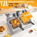 ADWAN Commercial Deep Fryer 20L /21.1QT, Electric Fryer Dual-Tank Fryer