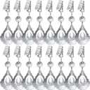 Jucoan 16 Pack Tablecloth Weights, Crystal Glass Table Cloth Weight with Metal Clips, Heavy Tablecloth Pendant Table Cover Weight for Outdoor Picnics Garden Wedding Party Tables Decor