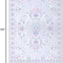 Wonnitar Floral Purple Rug for Bedroom, 8x10 Washable Rugs for Nursery Girls, Boho Low Pile Soft Non Slip Carpet for Dorm Living Room Playroom Home Decor, Pale Purple