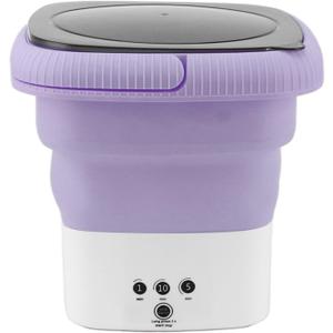 TOPINCN Portable Washing Machine with Advanced Turbine Technology, Mini Foldable Laundry Washer for RV Travel, Apartment (Violet)