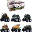 DINOBROS Dinosaur Toy Pull Back Cars 6 Pack Dinosaur Boy Toys Age 3,4,5,6,7 Dino T-Rex Games