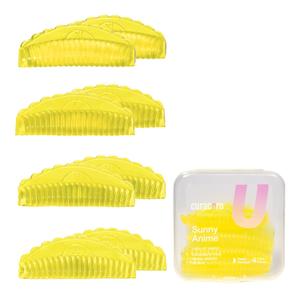 Curacoro Lash Lift Shields, 8 Pcs / 4 Sizes Lash Lift Rods, Lash Lift Pads for Eyelash Curling and Lifting, Reusable Silicone Lash Rods For Eyelash Perm Lamination (Sunny Anime)