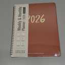 2026 Planner - Weekly and Monthly Planner, January 2026 to December 2026, Spiral Bound 2026 Calendar Planner Book, Inner Pocket, Perfect for Office Home School Supplies - A4 (8.5" x 11"), Rust Brown