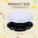 10 Pcs Plastic Appetizer Serving Tray with Lid Round 12.5 Inch with Lid Disposable Serving Fruit Veggie Catering Tray with 6 Divided Compartment for Fruit Snack Veggie Party