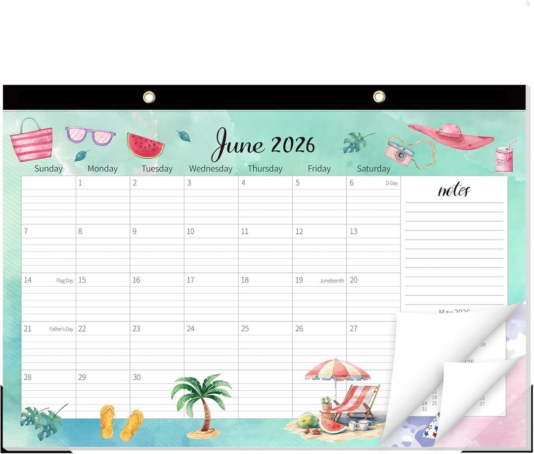 GuassLee Extra Large Desk Calendar 2026-2027 - 19 Months 20" x 30" Jumbo Desk Calendar from Jun. 2026 to Dec. 2027, Large Monthly Planner with Watercolor Design for Office School Home Organizing, 30"x20"