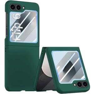 STORMTAL for Samsung Galaxy Z Flip 6 Case with Built-in Cover Screen Protector, Ultra-Thin, Anti-Scratches, Shockproof, Wireless Charging, Full Body Protective Cover for Galaxy Z Flip6 Green