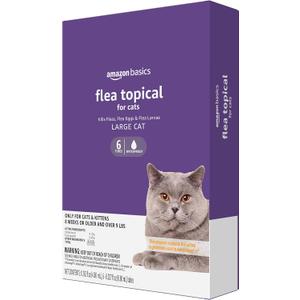 Amazon Basics Topical Flea Treatment for Large Cats (Over 9 Pounds), 6 Count (Previously Solimo