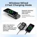 SHENMZ Magnetic Portable Charger 26800mAh for iPhone 17/16/15/14/13/12 with Built-in Cables， iWatch Charger，Wireless Power Bank for Apple Watch and for airpods,Galaxy, Android Phones(Black)
