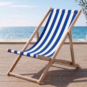 AceOrbit 1 Pcs Folding Sling Beach Chair, Adjustable,Blue Stripes, 17.87 x 35.51 x 32.91 inches